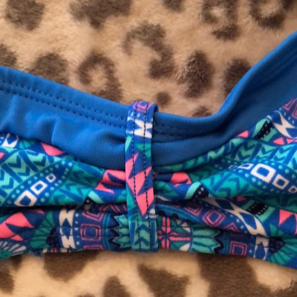 Old Navy Girls Halter Bandeau Bikini Top in Blue Size Medium 8